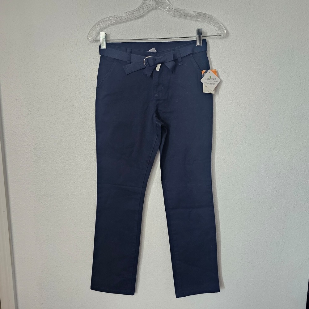 New! Gymboree Navy Blue Size 10 School Girls Uniform Pants with Belts